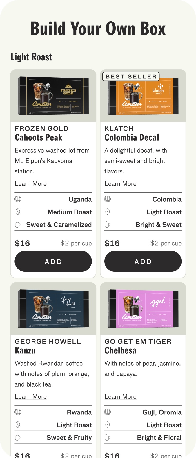 Customize your next box